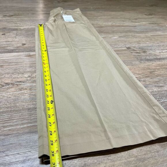Everlane Womens Tan Pleated Organic Cotton Easy Wide Trench Pant Size 6R NWT - Picture 7 of 12